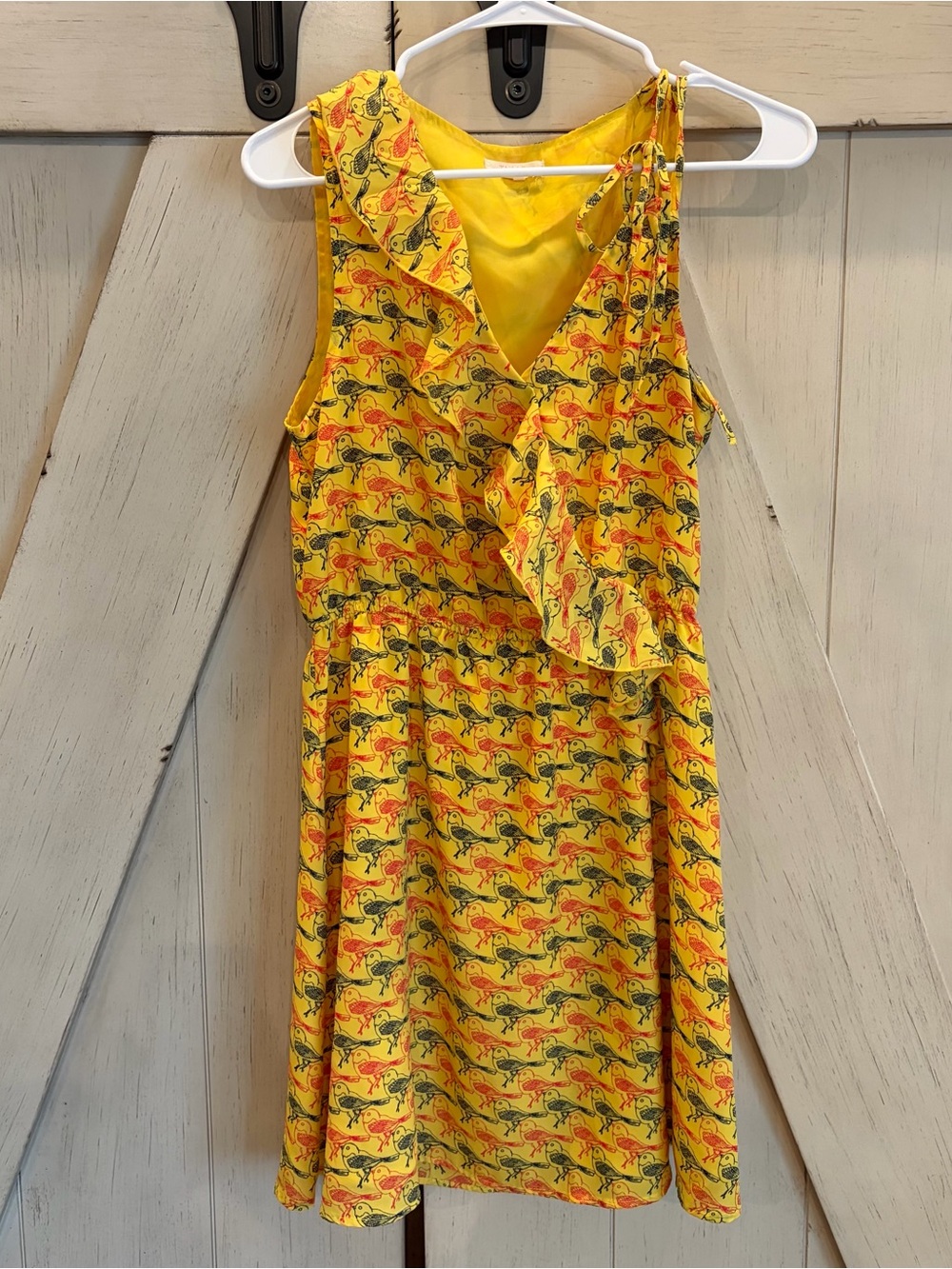 Anthropologie Tulle Bird Print Sleeveless Dress Size Small